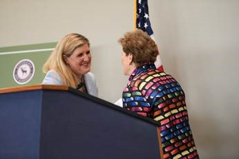 Senator Shaheen with EPA Assistant Administrator during NH Business Day